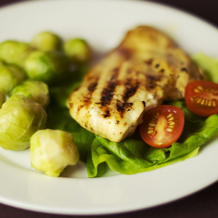 Juicy chicken with Brussels sprouts and buckwheat groats