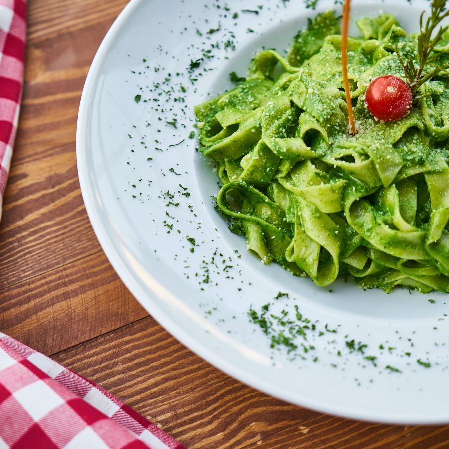 Recipe: Pasta with spinach , feta and roasted sunflower seeds.