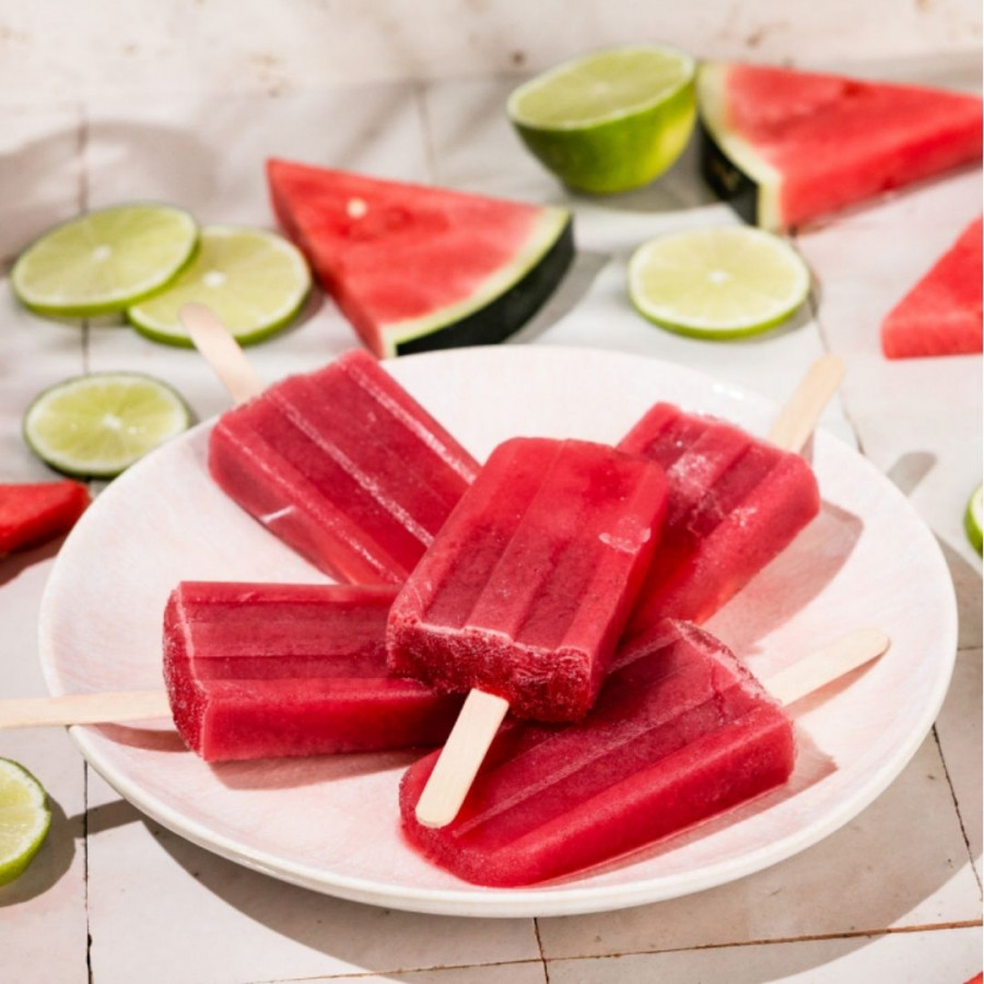 Watermelon and coconut icicles