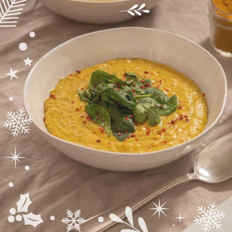 Receta: Sopa caliente de lentejas rojas y boniato