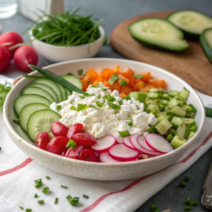 Twarożek z ogórkiem i rzodkiewką