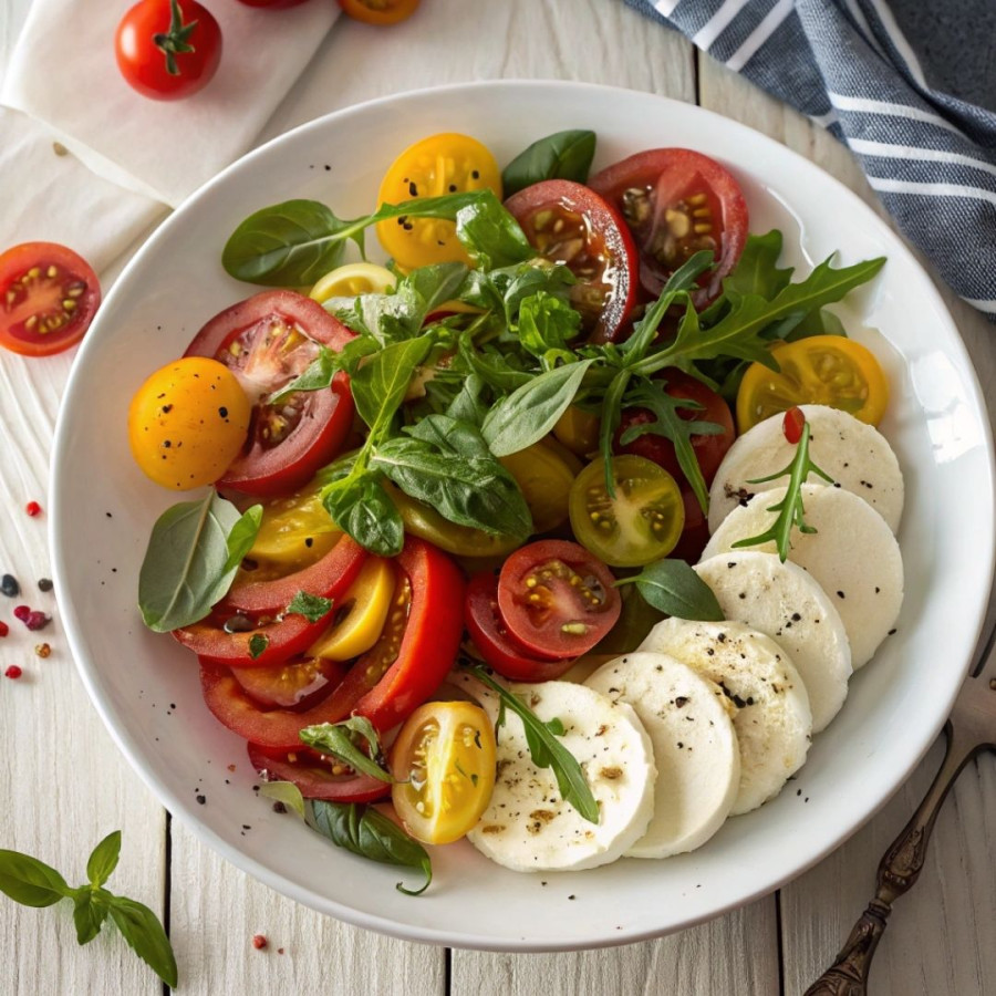 Mozzarella z pomidorem i bazylią