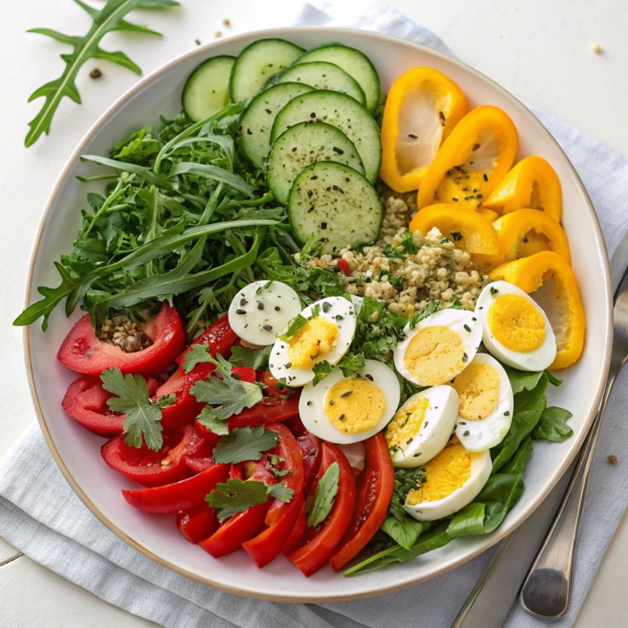 Sałatka z jajkiem i papryką