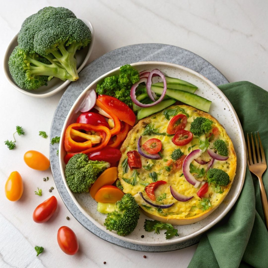 Pieczona frittata z brokułem