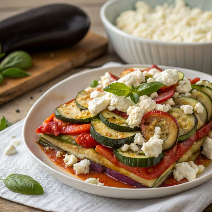 Zapiekanka warzywna z fetą