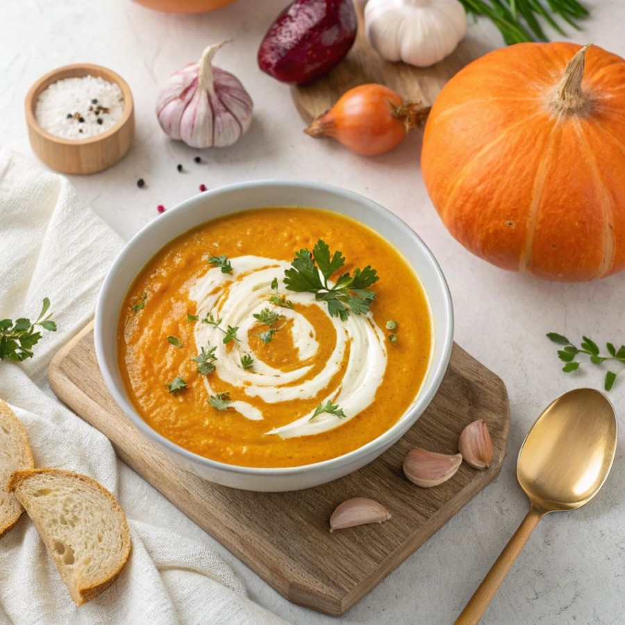 Krem z dyni z jogurtem