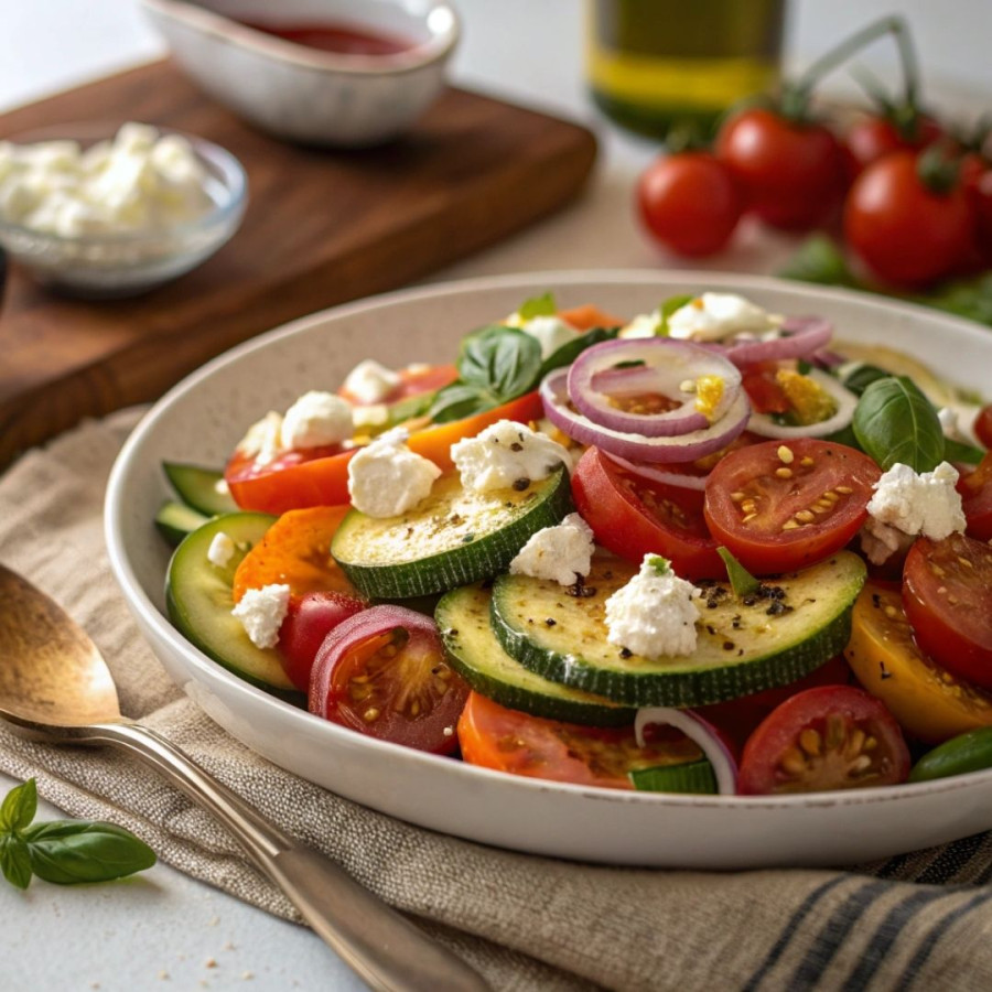 Zapiekana cukinia z serem kozim