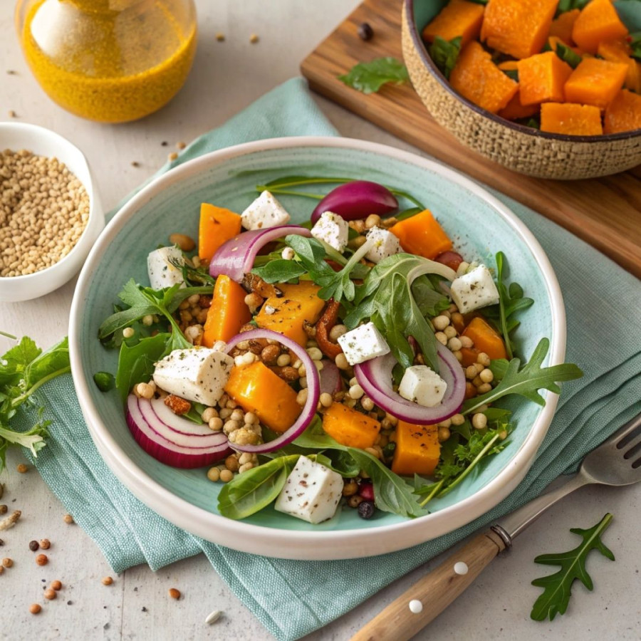 Pieczona dynia z fetą - 