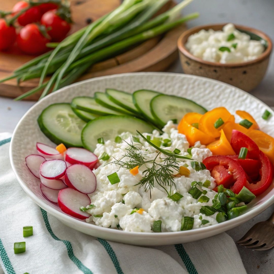 Twaróg z warzywami i ziołami