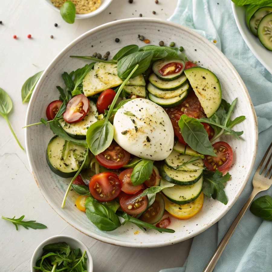 Warzywa z mozzarellą na ciepło