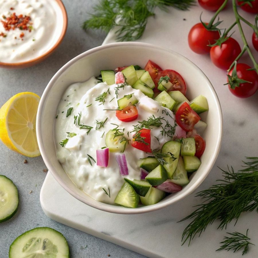 Przepis: Jogurt grecki wytrawny z warzywami