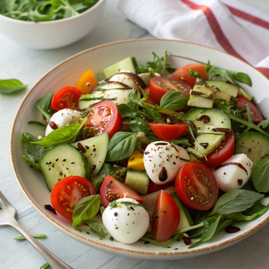 Sałatka obiadowa z mozzarellą