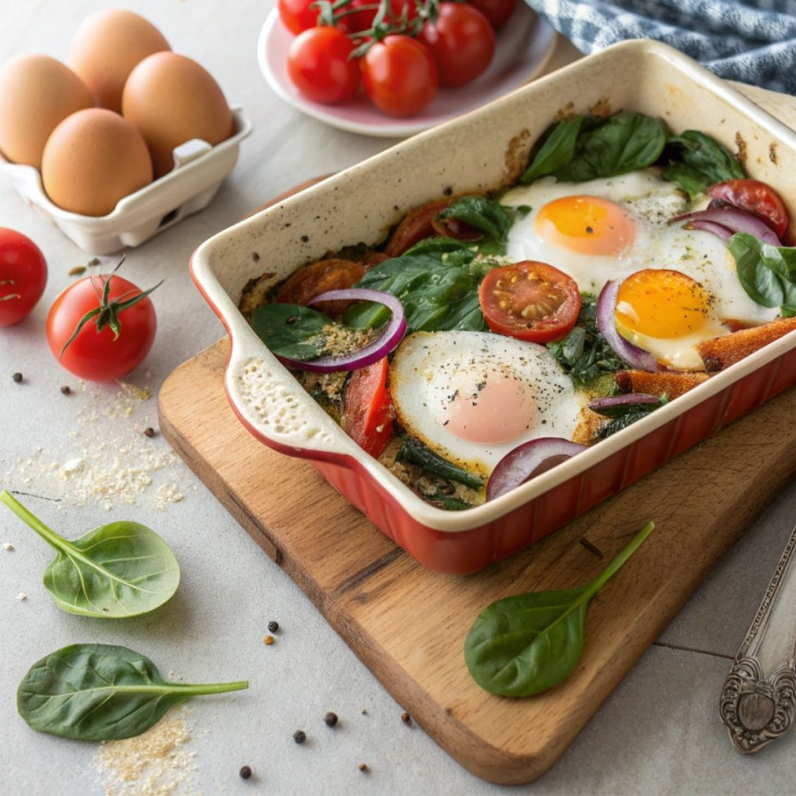Jajka zapiekane z warzywami