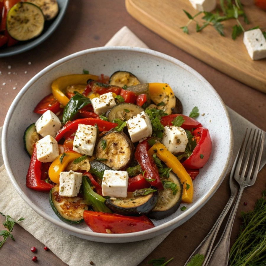 Przepis: Warzywa pieczone z fetą
