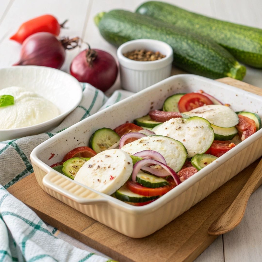 Przepis: Pieczona cukinia z mozzarellą